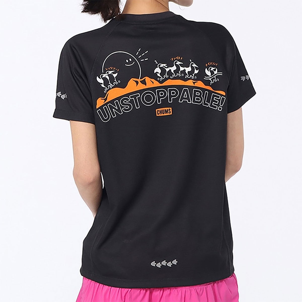 チャムスCHUMSランニングウェア半袖Tシャツチャムス×みゃこランニングアンストッパブルTシャツCH11-2796レディース女性26SP春夏
