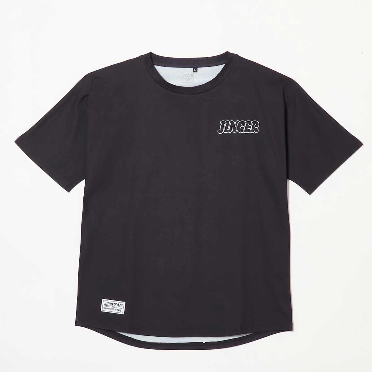 ジンガーJINGERランニングウェア半袖TシャツルーズフィットドルマンTシャツJ-1053-BLKメンズレディースユニセックス26SU春夏
