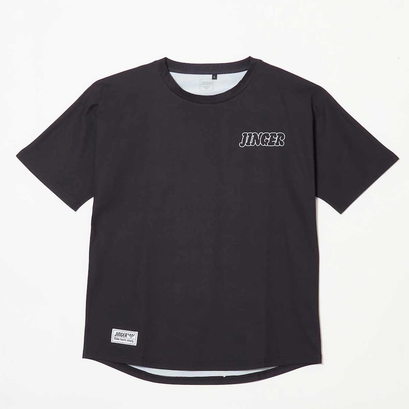 ジンガーJINGERランニングウェア半袖TシャツルーズフィットドルマンTシャツJ-1053-BLKメンズレディースユニセックス26SU春夏