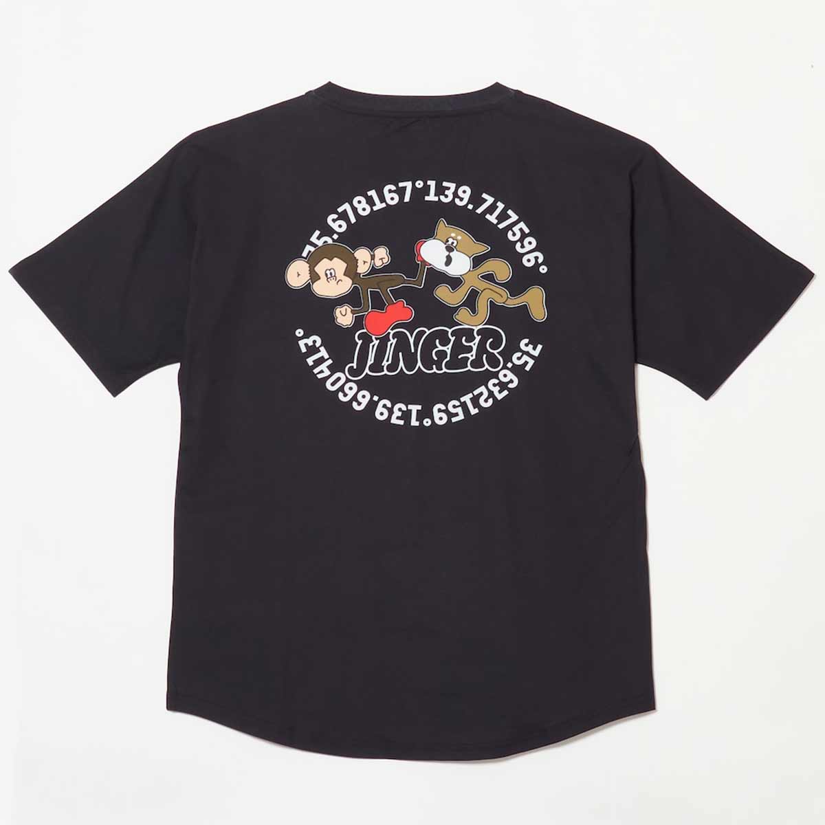 ジンガーJINGERランニングウェア半袖TシャツルーズフィットドルマンTシャツJ-1053-BLKメンズレディースユニセックス26SU春夏