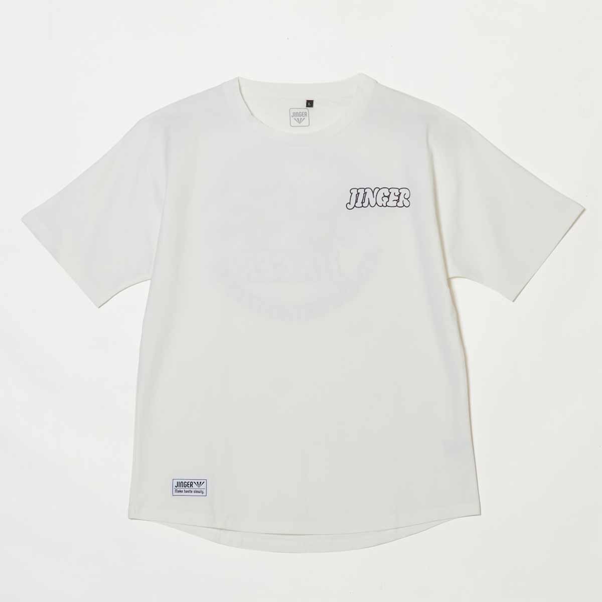 ジンガーJINGERランニングウェア半袖TシャツルーズフィットドルマンTシャツJ-1053-WHTメンズレディースユニセックス26SU春夏