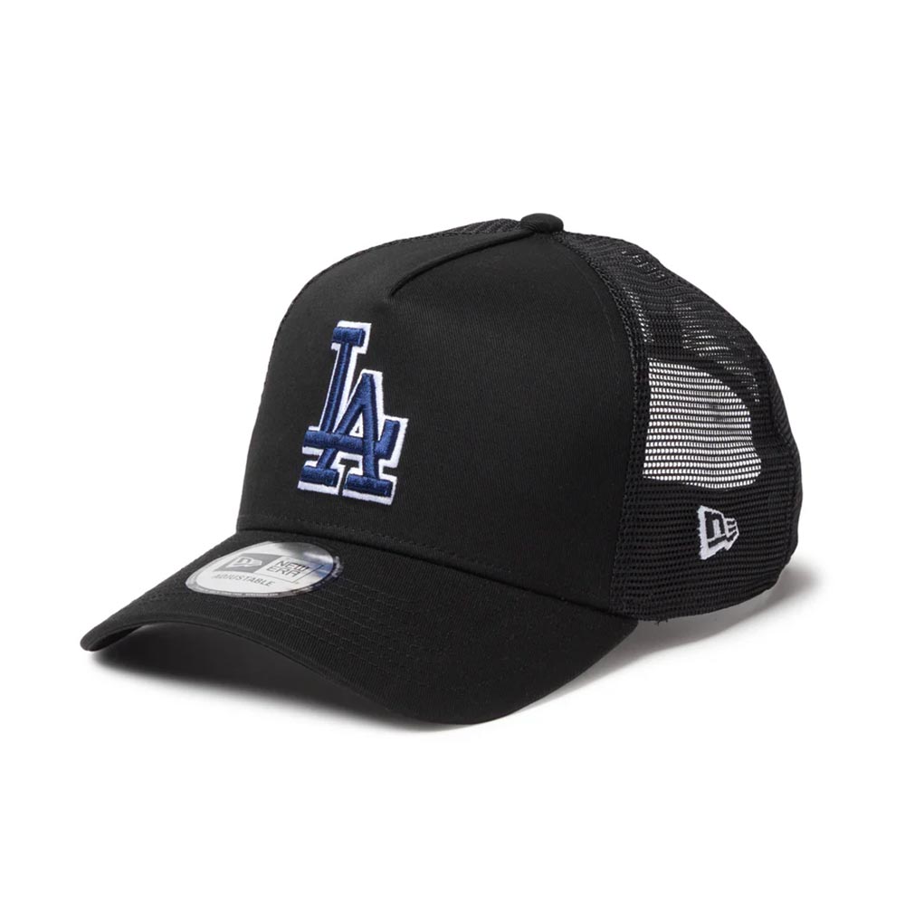 ニューエラNEWERAアウトドアカジュアル帽子キャップ9FORTYA-FrameトラッカーMLBSidePatchロサンゼルス・ドジャースブラック14744914メンズレディースユニセックス26SP春夏