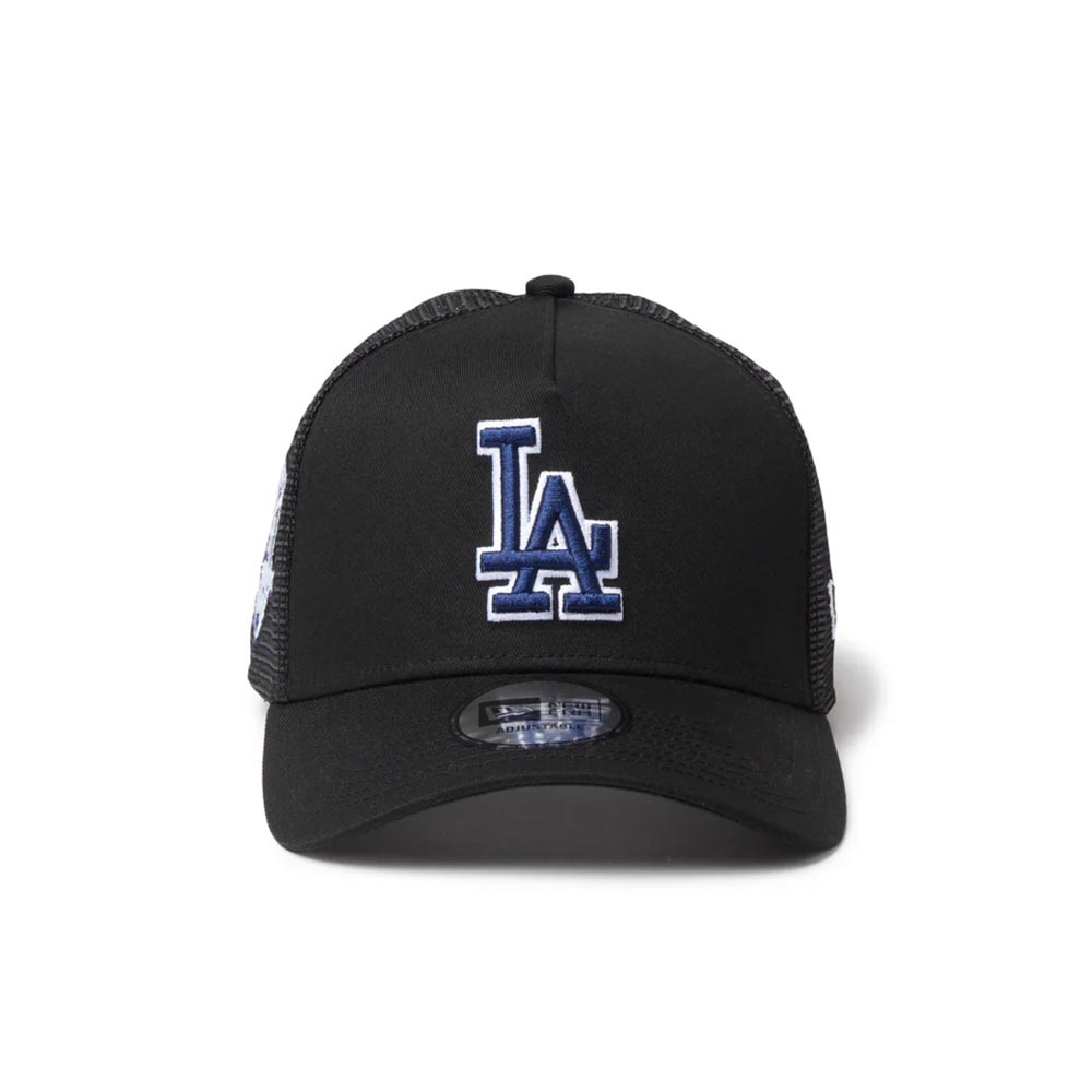 ニューエラNEWERAアウトドアカジュアル帽子キャップ9FORTYA-FrameトラッカーMLBSidePatchロサンゼルス・ドジャースブラック14744914メンズレディースユニセックス26SP春夏