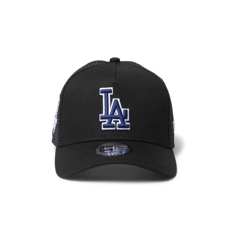 ニューエラNEWERAアウトドアカジュアル帽子キャップ9FORTYA-FrameトラッカーMLBSidePatchロサンゼルス・ドジャースブラック14744914メンズレディースユニセックス26SP春夏