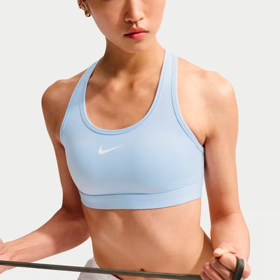 ナイキNIKEジムフィットネスヨガウェアスポーツブラスポブラブラトップウィメンズスウッシュミディアムサポートパッディドスポーツブラDX6822-407レディース女性26FA秋冬