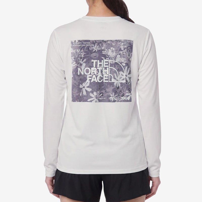ザ・ノース・フェイスTHENORTHFACEアウトドアカジュアルウェア長袖TシャツロンTロングスリーブフラワースクエアロゴティーNTW82676-Wレディース女性26FW秋冬