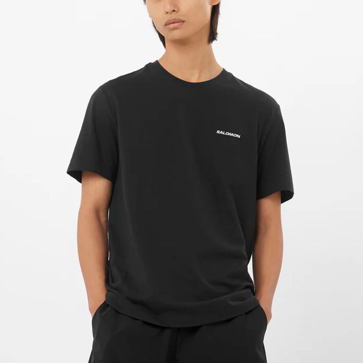 サロモンSALOMONランニングウェア半袖TシャツCHESTLOGOLC2526200メンズ男性26FA秋冬
