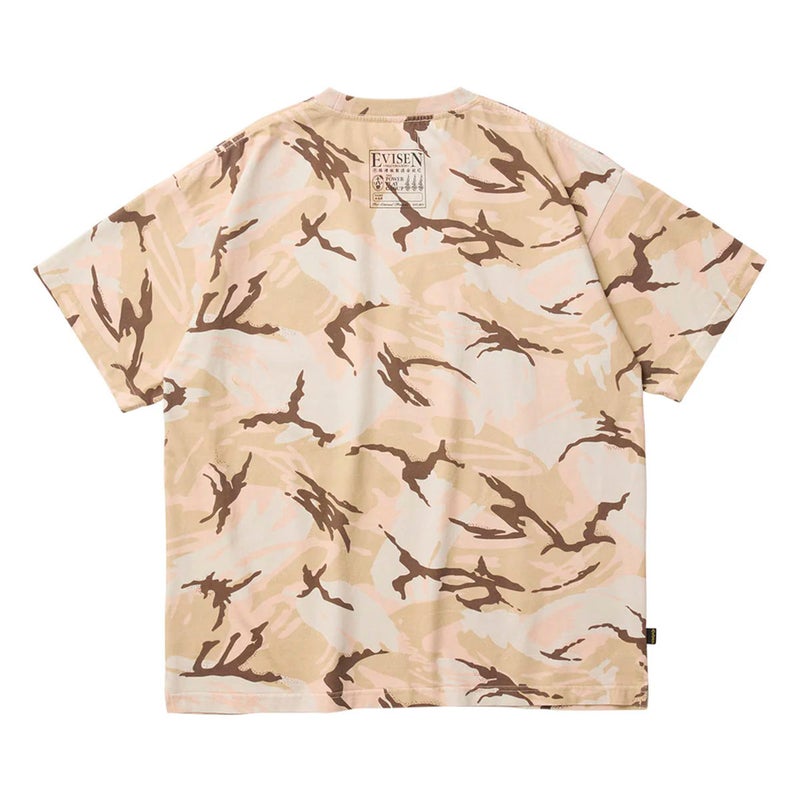 エビセンEVISENスケボースケートボードウェア半袖TシャツELOGOCAMOTEE26SU-T07メンズ男性26SU春夏
