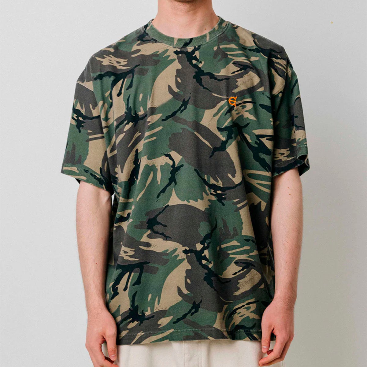 エビセンEVISENスケボースケートボードウェア半袖TシャツELOGOCAMOTEE26SU-T07メンズ男性26SU春夏