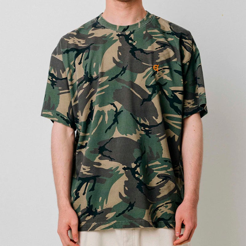エビセンEVISENスケボースケートボードウェア半袖TシャツELOGOCAMOTEE26SU-T07メンズ男性26SU春夏