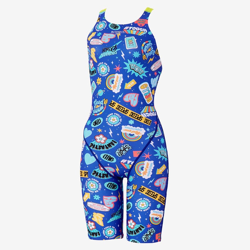 スピードSPEEDOスイムフィットネス競泳水着カラフルアイコンズターンズミニオープンバックニースキンCOLORFULICONSTURNSM/OKNEESKINSTW12654-BLレディース女性26S2