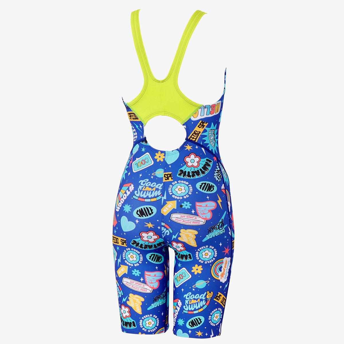スピードSPEEDOスイムフィットネス競泳水着カラフルアイコンズターンズミニオープンバックニースキンCOLORFULICONSTURNSM/OKNEESKINSTW12654-BLレディース女性26S2
