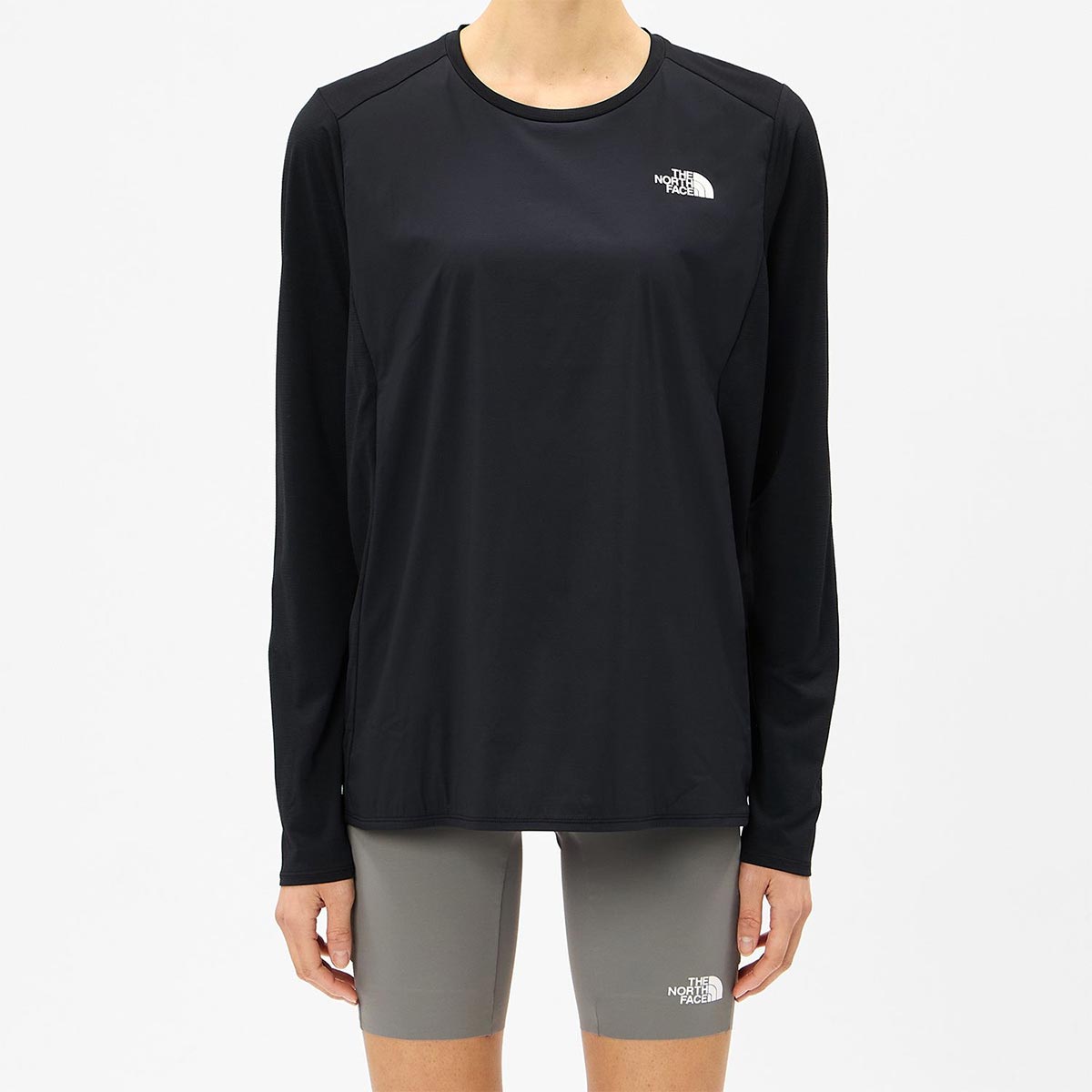 ザ・ノース・フェイスTHENORTHFACEランニングウェア長袖TシャツロンTロングスリーブハイブリッドGTDメランジクルーNTW62577-Kレディース女性26FW秋冬