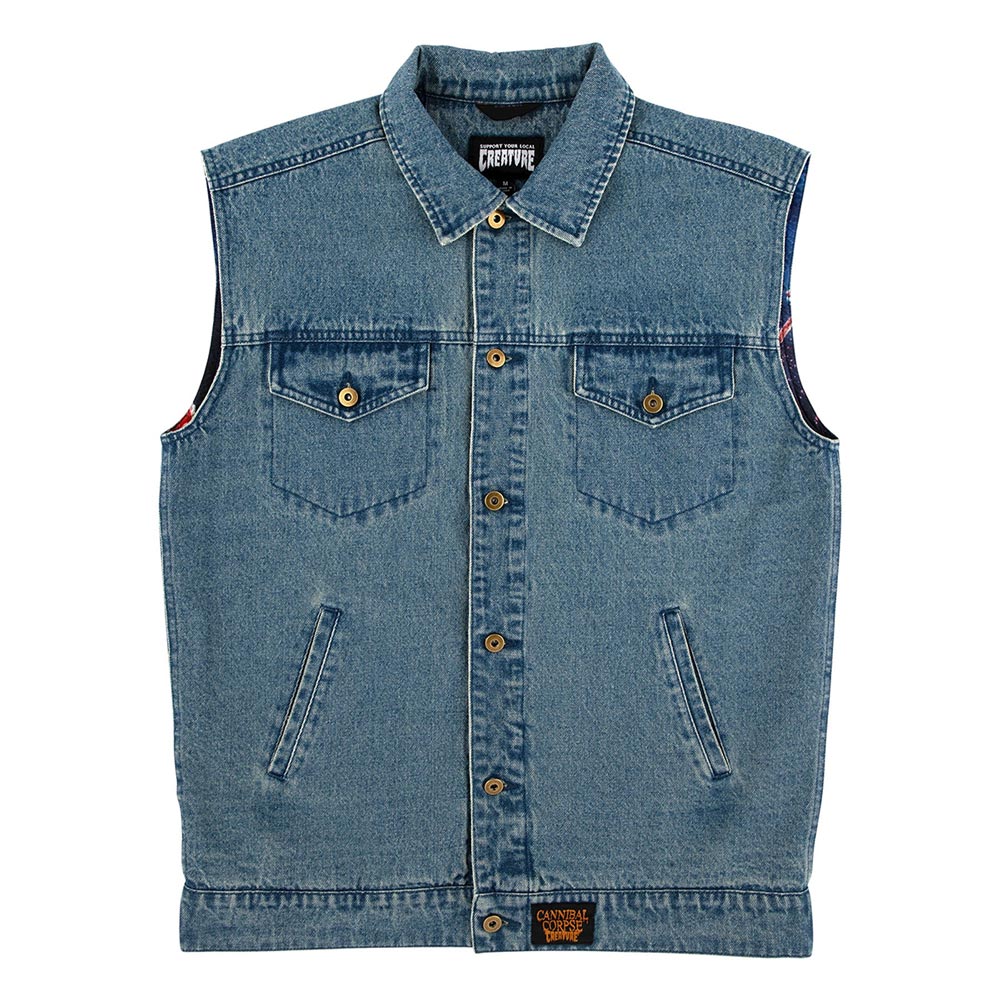 クリーチャーCREATUREスケボースケートボードウェアベストCannibalCorpseMensCreatureDenimVest560262101メンズ男性26SU春夏