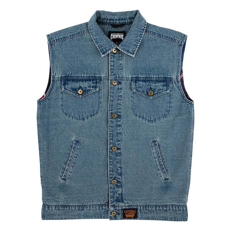 クリーチャーCREATUREスケボースケートボードウェアベストCannibalCorpseMensCreatureDenimVest560262101メンズ男性26SU春夏