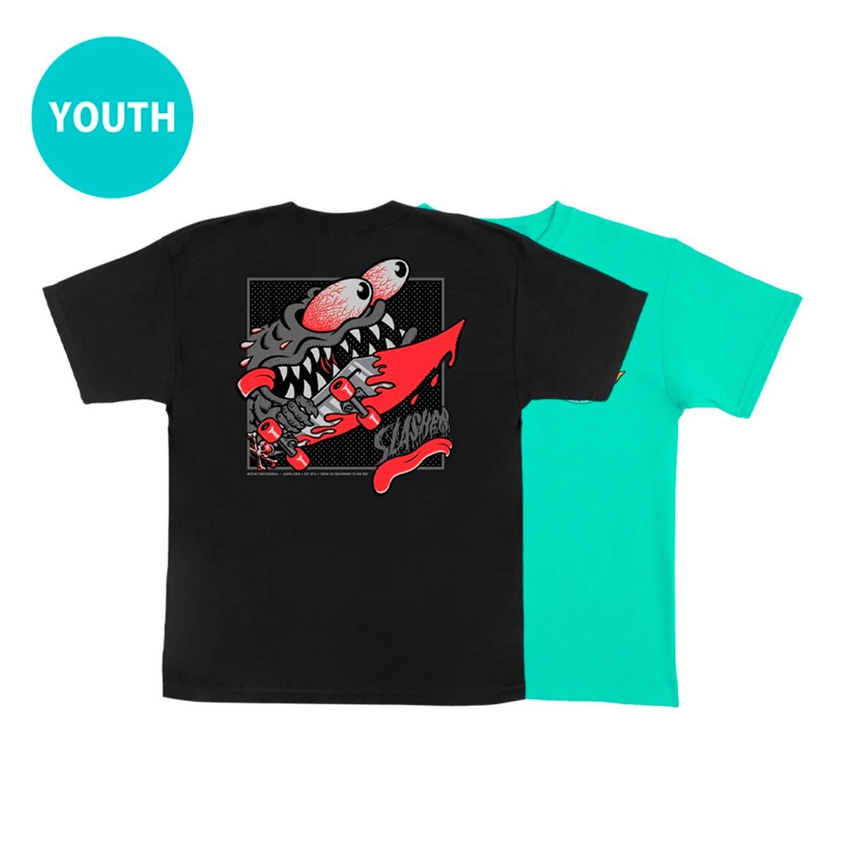 サンタクルーズSANTACRUZスケボースケートボードウェア半袖TシャツMEEKSLASHERBOXS/SREGULART-SHIRTYOUTH510262429ジュニアキッズ子ども男の子女の子26SU春夏