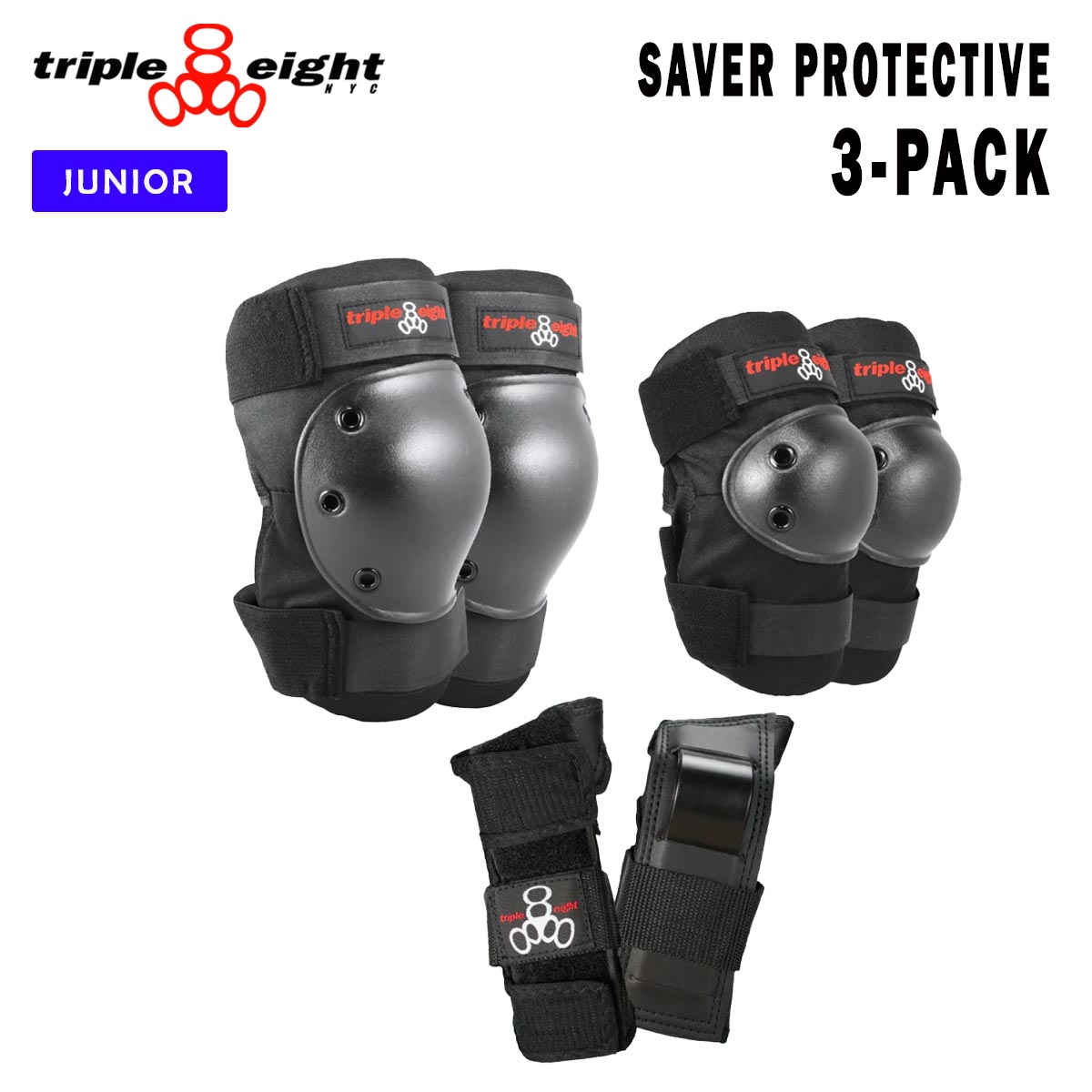 トリプルエイトtripleeightスケボースケートボードプロテクターJrSAVERSERIESPROTECTIVE3-PACKT818JS3ジュニアキッズ子ども男の子女の子