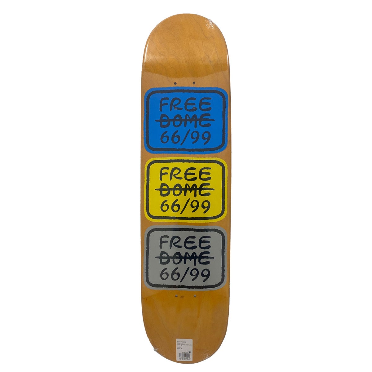 フリーダムFREEDOMEスケボースケートボードデッキ板STACKEDLOGOTEAMCYANYELLOW8.0FST