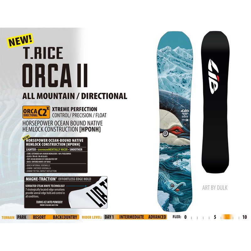 リブテックLIBTECHスノボースノボスノーボード板T.RICEORCAⅡT-RICE-ORCA2627メンズ男性26-27