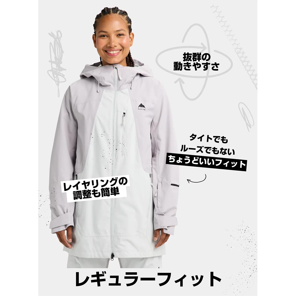 バートンBURTONスノボースノボスノーボードウェアジャケットリザーブGORE-TEX2Lジャケット302421-E9G-26レディース女性26-27
