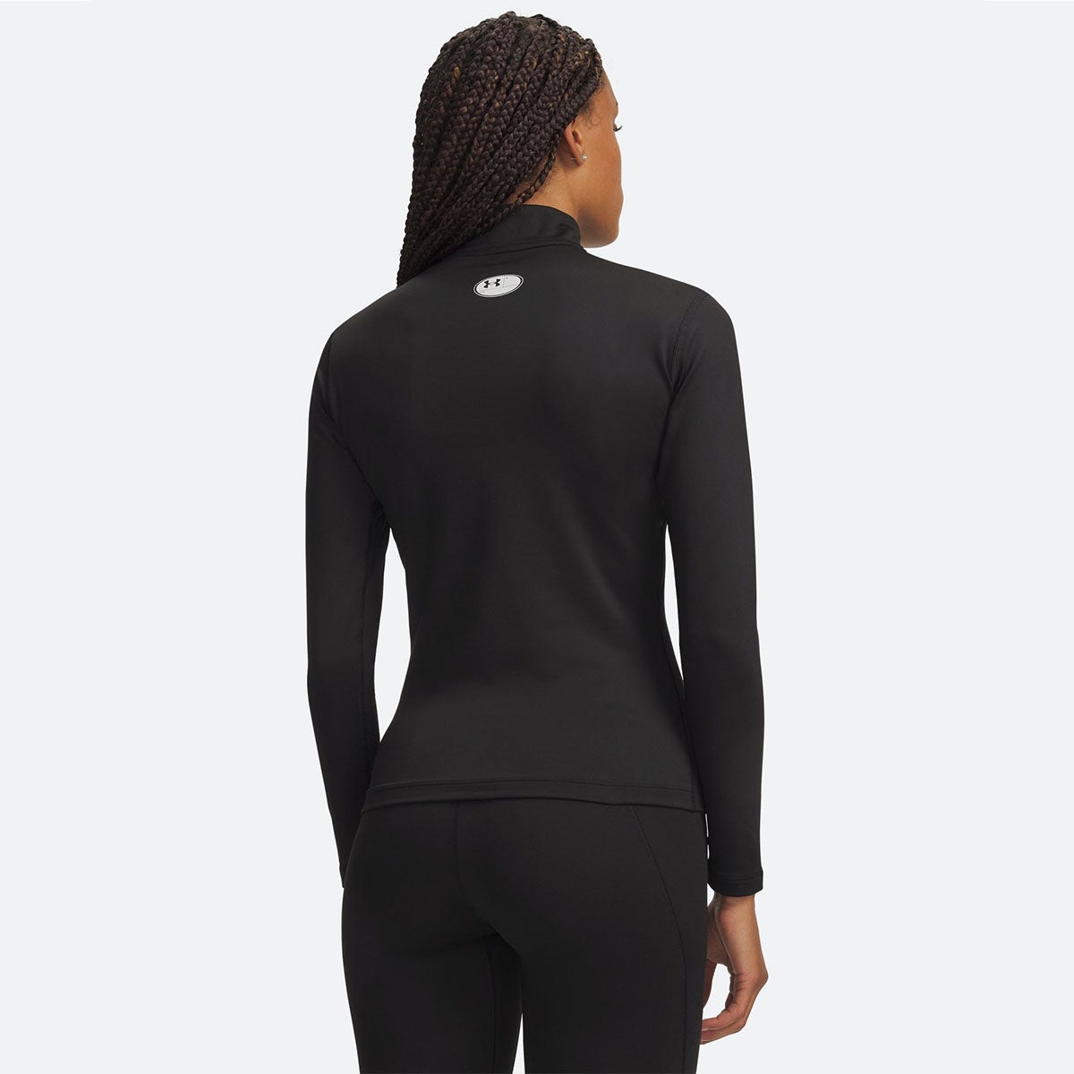 アンダーアーマーUNDERARMOURジムフィットネスヨガウェアインナーシャツアンダーシャツUAコールドギアモックネックシャツ6013665-008レディース女性26FA秋冬