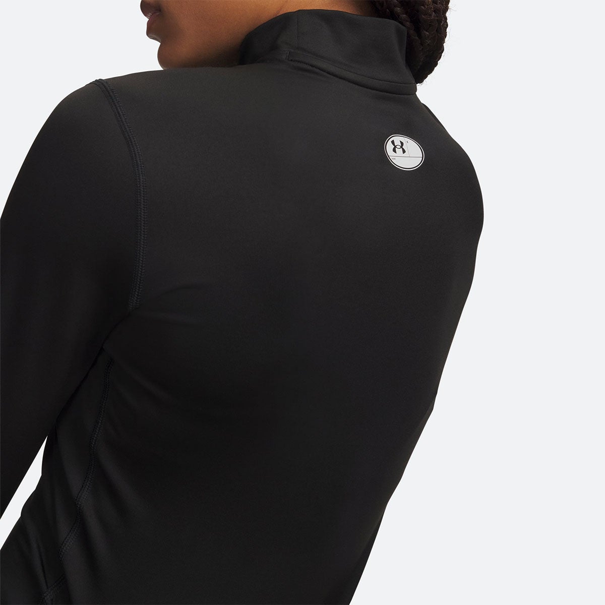 アンダーアーマーUNDERARMOURジムフィットネスヨガウェアインナーシャツアンダーシャツUAコールドギアモックネックシャツ6013665-008レディース女性26FA秋冬