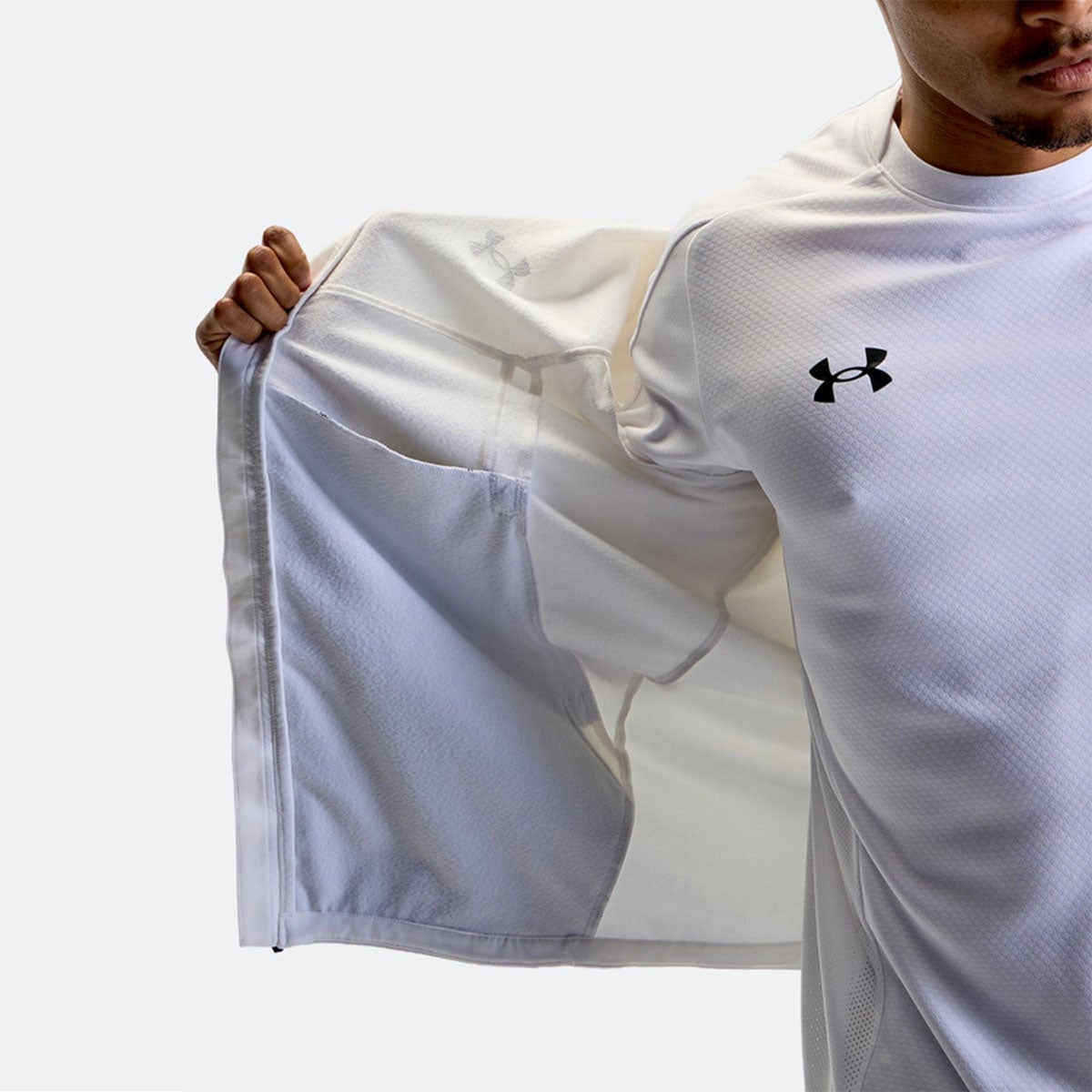 アンダーアーマーUNDERARMOURジムフィットネスヨガウェアアウターUAブラッシュドウーブンジャケット6016749-100メンズ男性26FA秋冬