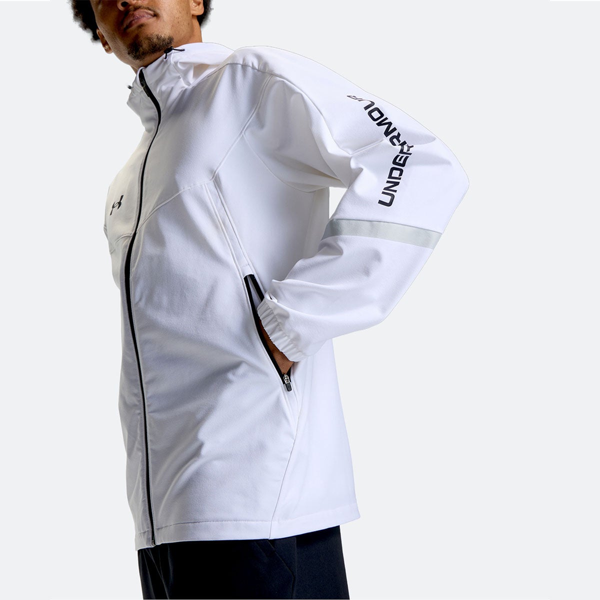 アンダーアーマーUNDERARMOURジムフィットネスヨガウェアアウターUAブラッシュドウーブンジャケット6016749-100メンズ男性26FA秋冬
