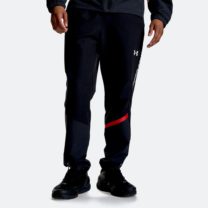アンダーアーマーUNDERARMOURジムフィットネスヨガウェアボトムスロングパンツ長ズボンUAブラッシュドウーブンパンツ6016750-002メンズ男性26FA秋冬