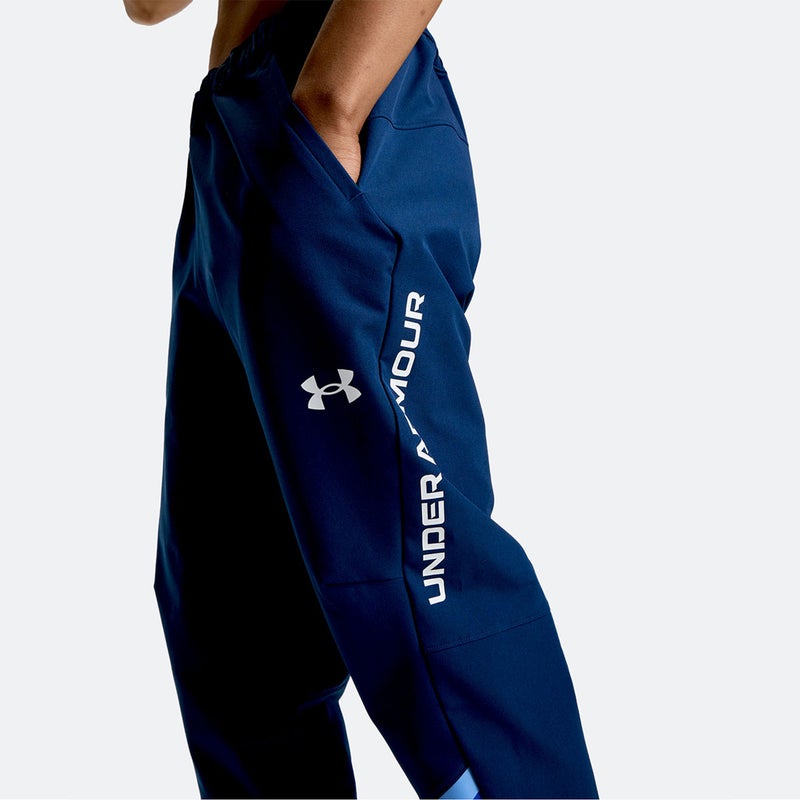 アンダーアーマーUNDERARMOURジムフィットネスヨガウェアボトムスロングパンツ長ズボンUAブラッシュドウーブンパンツ6016750-408メンズ男性26FA秋冬