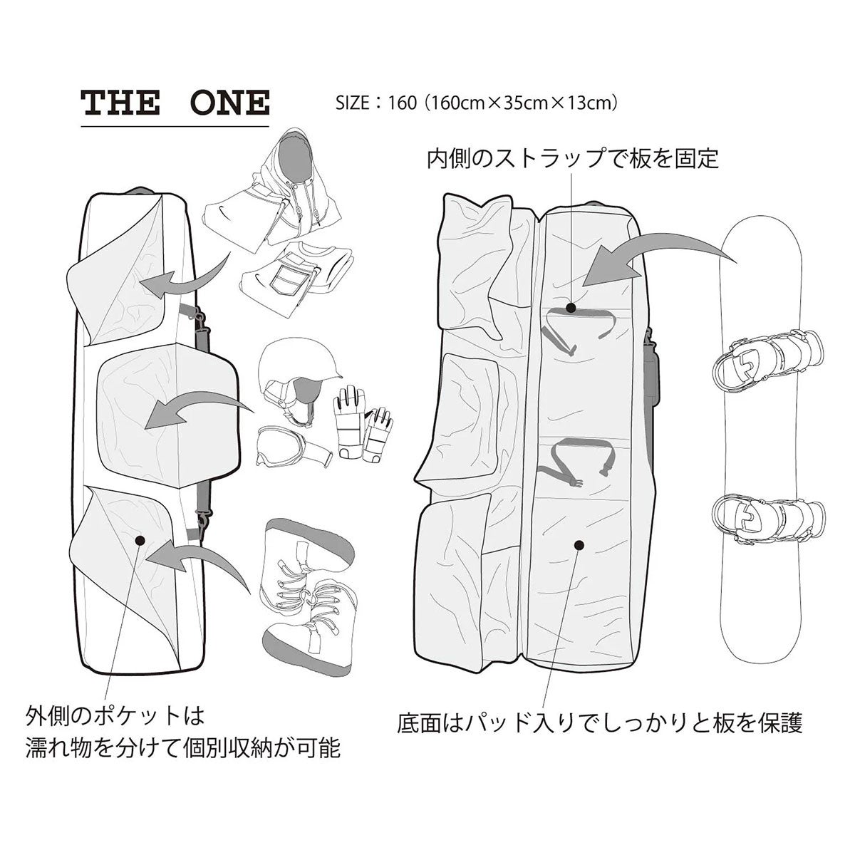 エビスeb'sスノボースノボスノーボードボードケースTHEONE4600343メンズレディースユニセックス26-27