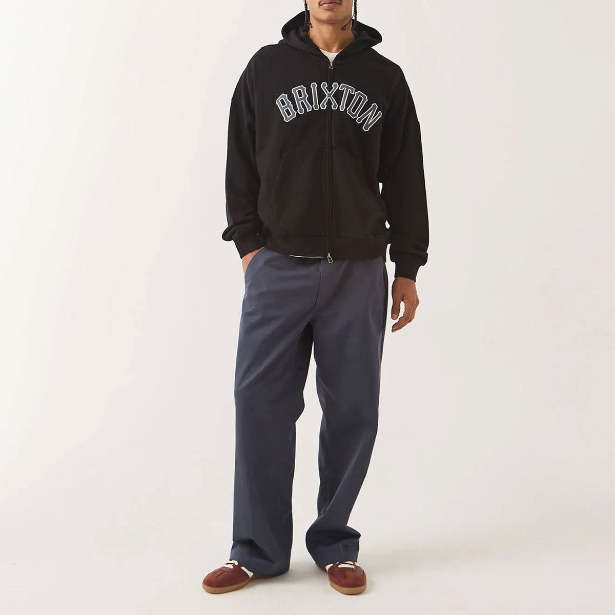 ブリクストンBRIXTONスケボースケートボードウェアスウェットパーカーDUGOUTZIPHOODFLEECE23082メンズ男性26FA秋冬