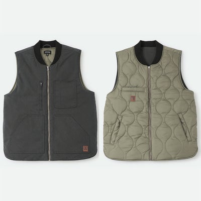 ブリクストンBRIXTONスケボースケートボードウェアベストビルダーズエイブラハムリバーシブルベスト03412メンズ男性23FA秋冬