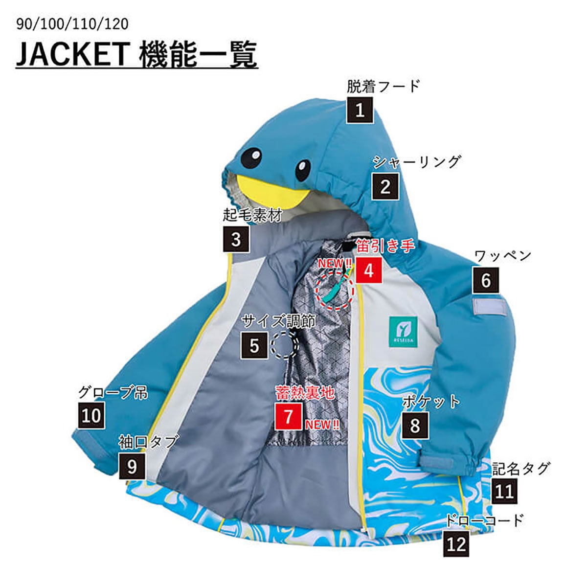 レセーダRESEEDAスノボースノボスノーボードウェアアウタージャケットパンツ上下セットTODDLERSUITトドラースーツRES58200ジュニアキッズ子ども男の子女の子25-26