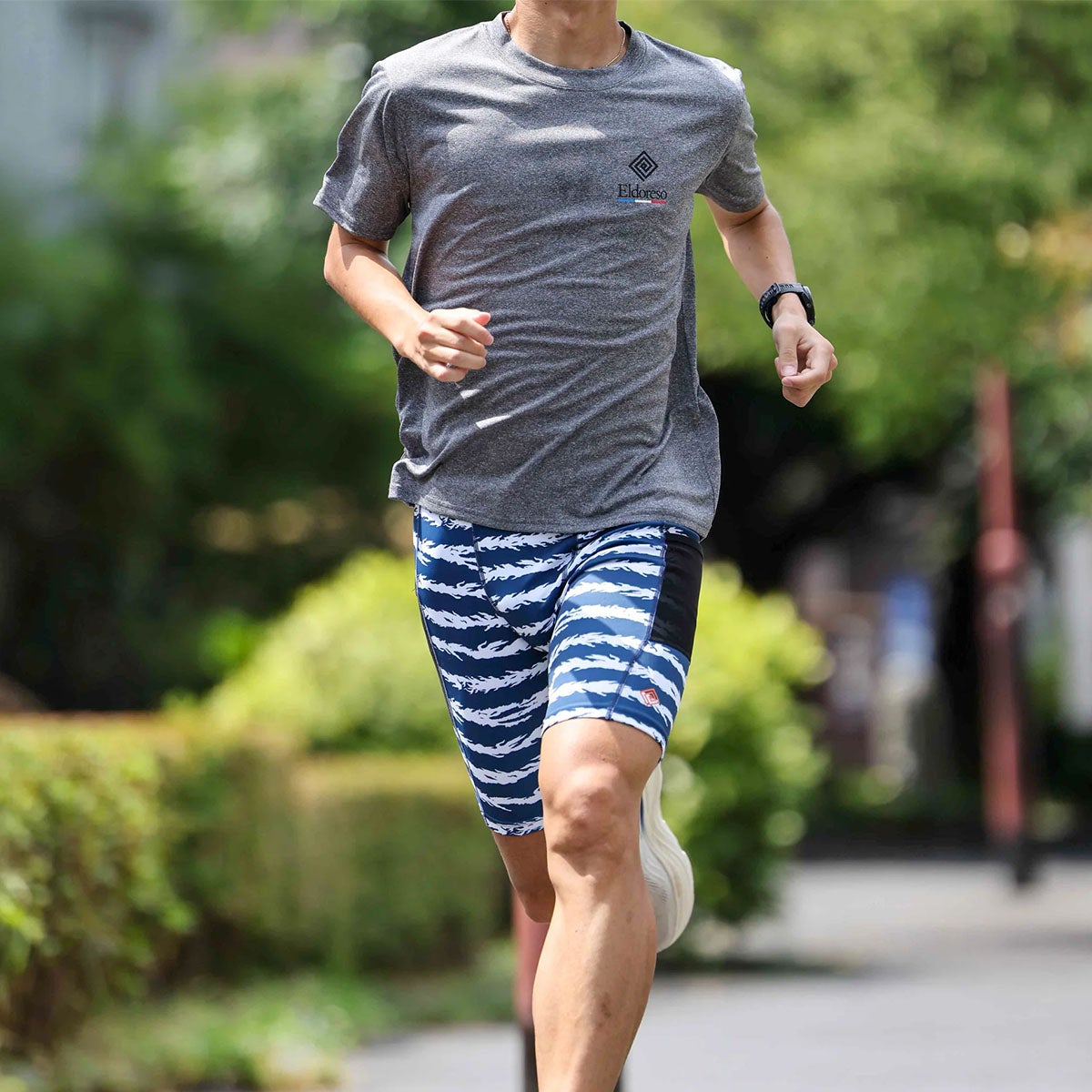エルドレッソELDORESOランニングウェア半袖TシャツMarbledTeeE1019826メンズレディースユニセックス26FA秋冬