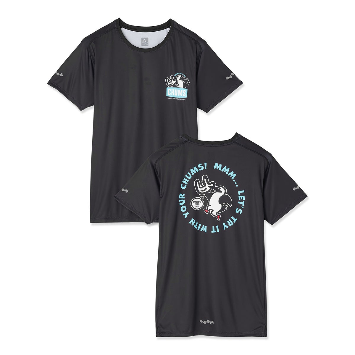 チャムスCHUMSランニングウェア半袖Tシャツチャムス×ミツカランニングハンドヘルドブービー2TシャツCH01-2883メンズ男性26FA秋冬