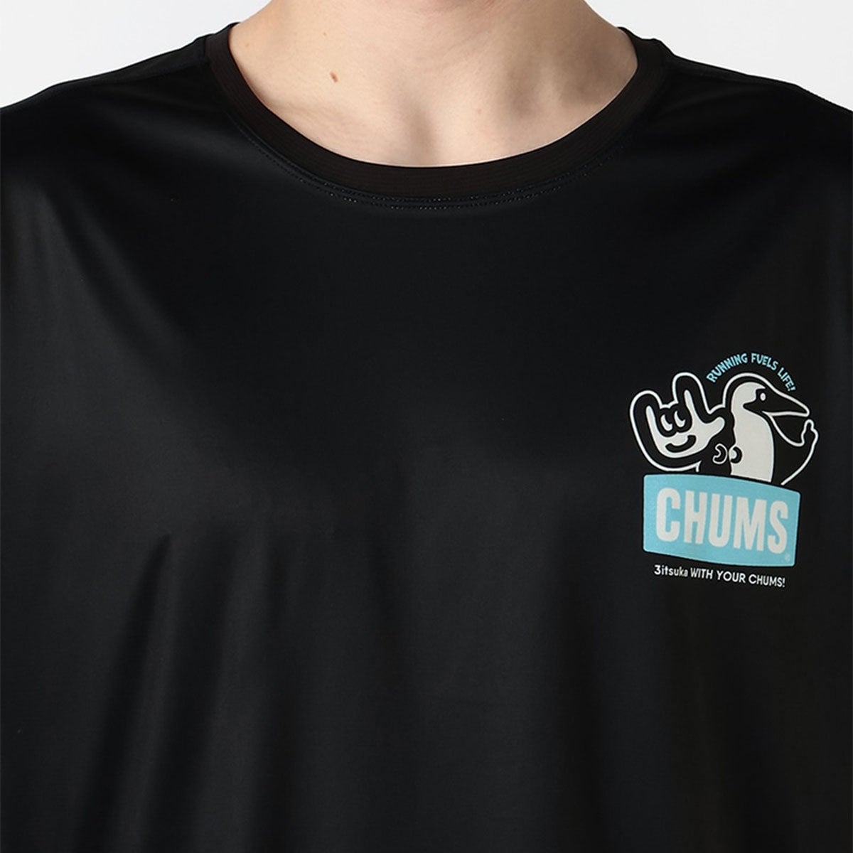 チャムスCHUMSランニングウェア半袖Tシャツチャムス×ミツカランニングハンドヘルドブービー2TシャツCH01-2883メンズ男性26FA秋冬