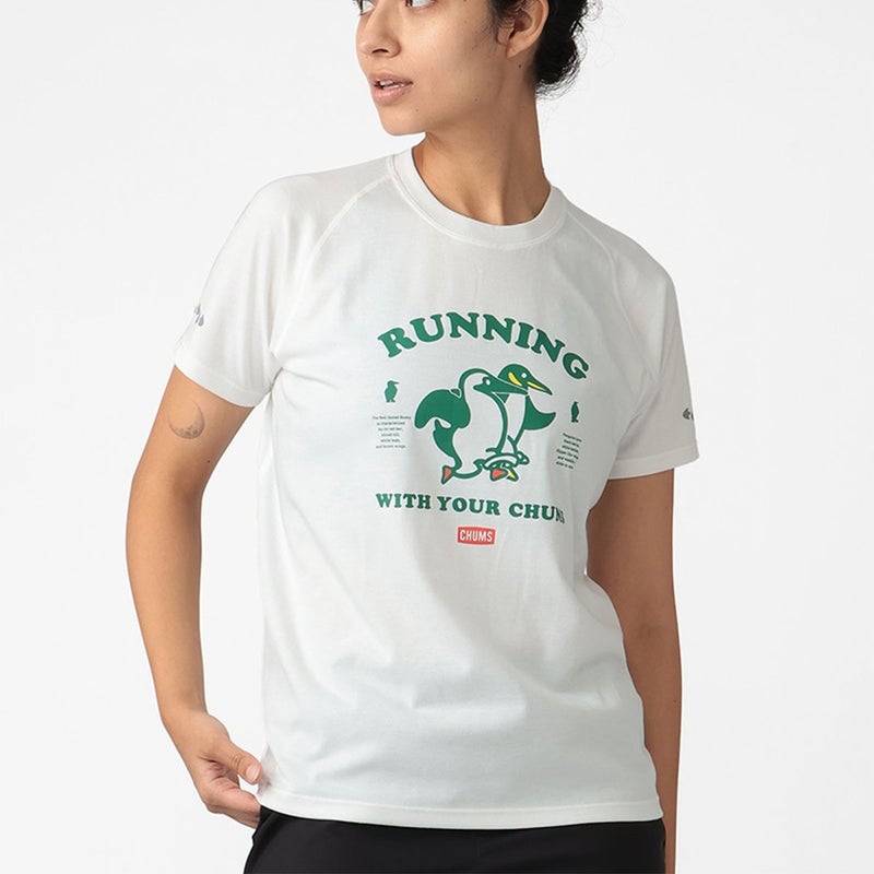 チャムスCHUMSランニングウェア半袖TシャツランニングスリーレッグドレースTシャツCH01-2892メンズ男性26FA秋冬