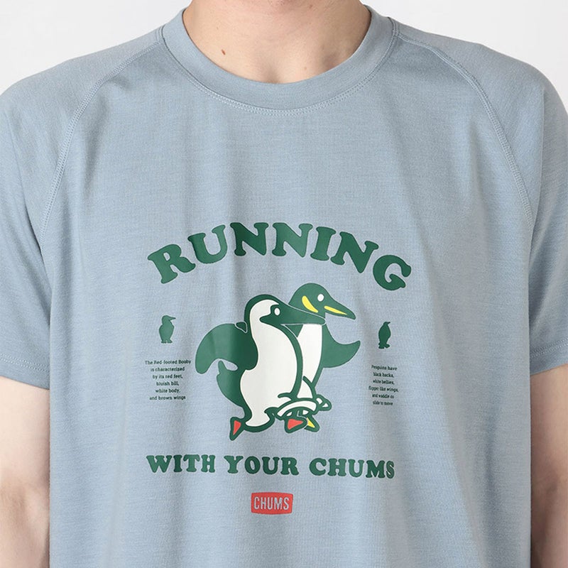 チャムスCHUMSランニングウェア半袖TシャツランニングスリーレッグドレースTシャツCH01-2892メンズ男性26FA秋冬